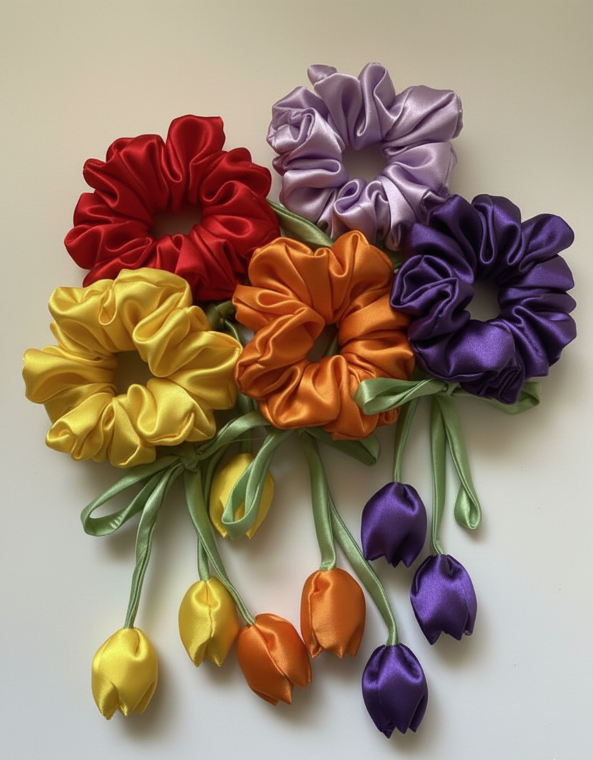 Tulip Silk Scrunchies (Pack of 1)