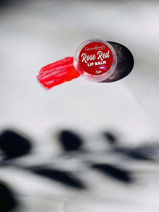 Rose red lip balm