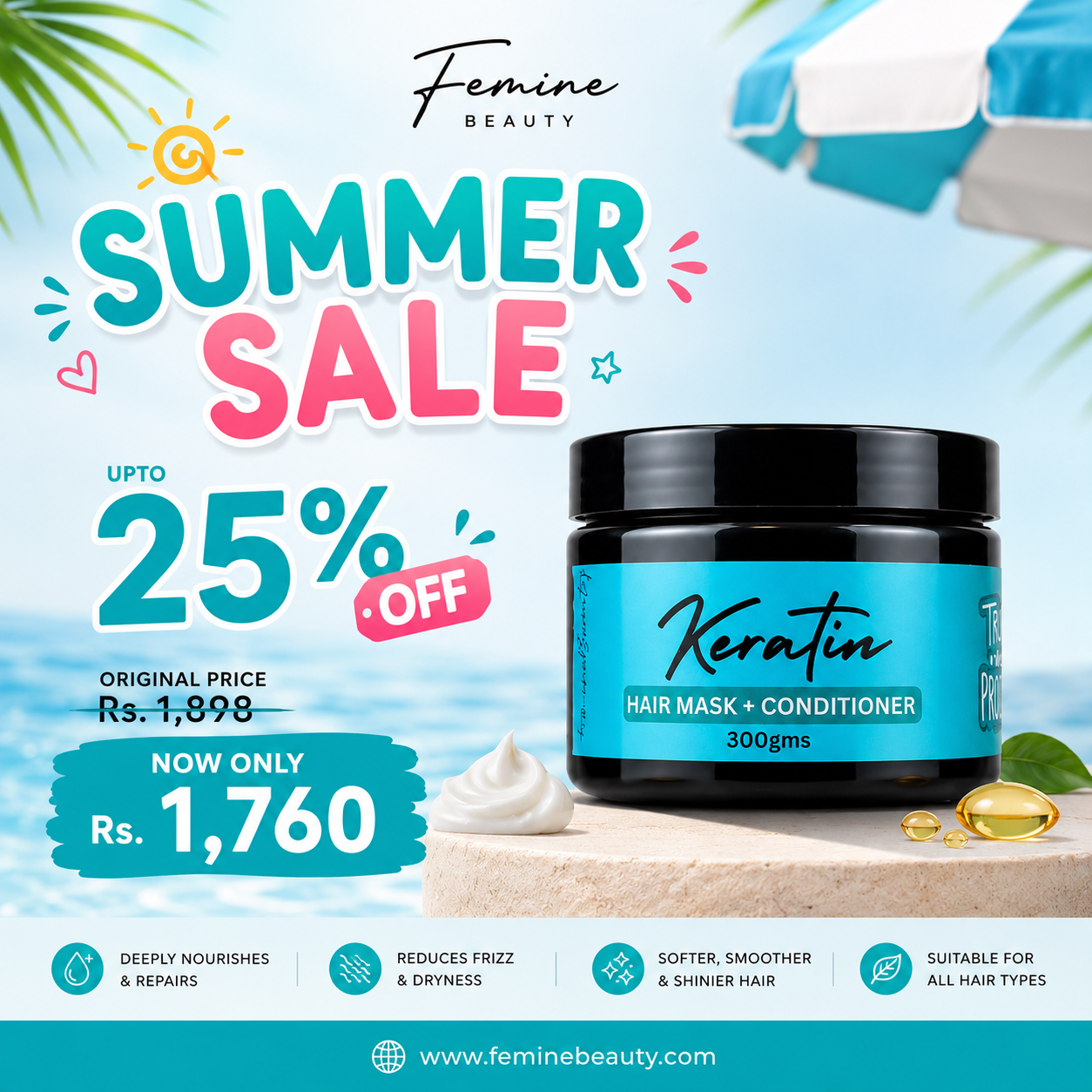 Keratin Hair Mask & Conditioner - 300gms