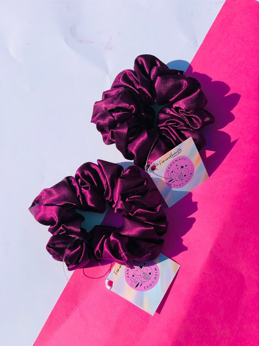 Purple silk scrunchie/Hair tie