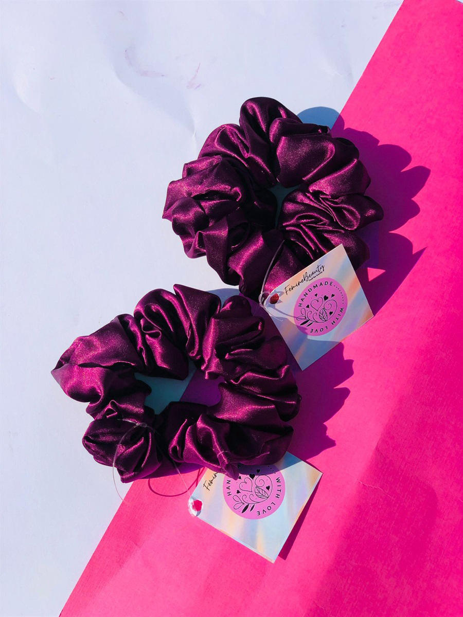Purple silk scrunchie/Hair tie